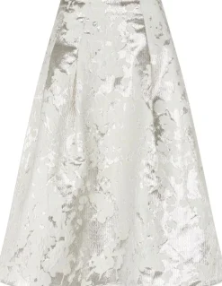 2461 Metallic Woven jacquard, Voluminous Midi Skirt-Stine Goya Best