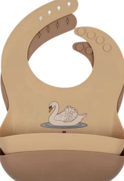 2 PACK SILICONE BIB SWAN Børn Hagesmække
