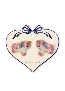 Clearance 2 PACK UNICORN BEADED HAIR CLIPS Børn Håraccessories