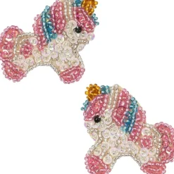 Clearance 2 PACK UNICORN BEADED HAIR CLIPS Børn Håraccessories