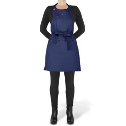 Best 5 Pocket Slim Fit Apron Dark Blue Tekstiler Til Køkkenet