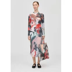 Clearance 2244 Stocking Jersey, Pullover Long Sleeve Midi Dress Dame Kjoler