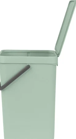 Affaldsspand m/låg sort.kon. 16 ltr Skraldespande