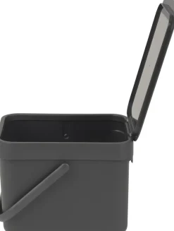 Affaldsspand m/låg sort.kon. 6 ltr-Brabantia Sale