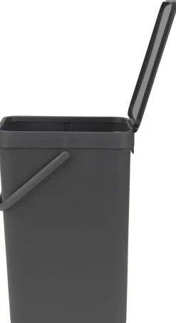 Brabantia Skraldespande>Affaldsspand m/låg sort.kon. 16 ltr
