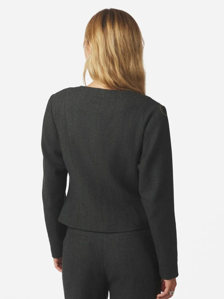 Best Amanda Herringbone Jacket Dame Blazere & Veste