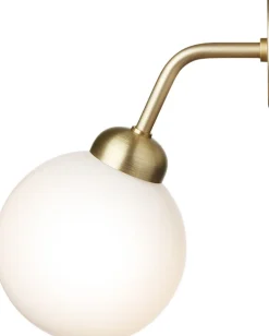 Apiales Wall Hard-wired, brushed brass / opal Væglamper