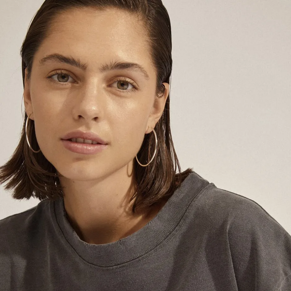 New APRIL recycled medium hoop øreringe sølvbelagt Dame Smykker|Smykker