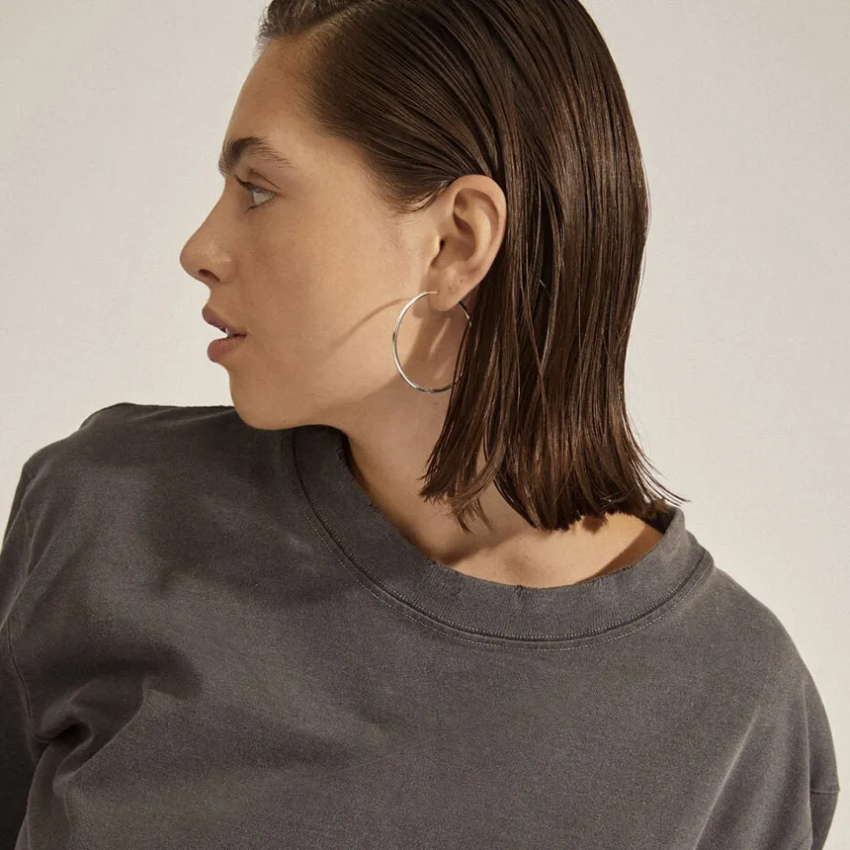 New APRIL recycled medium hoop øreringe sølvbelagt Dame Smykker|Smykker