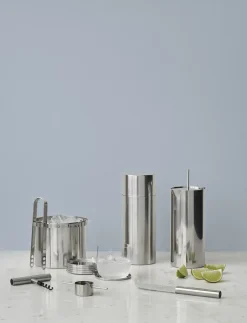 Arne Jacobsen martini mixer med mixer ske 1 l, steel-Stelton Best