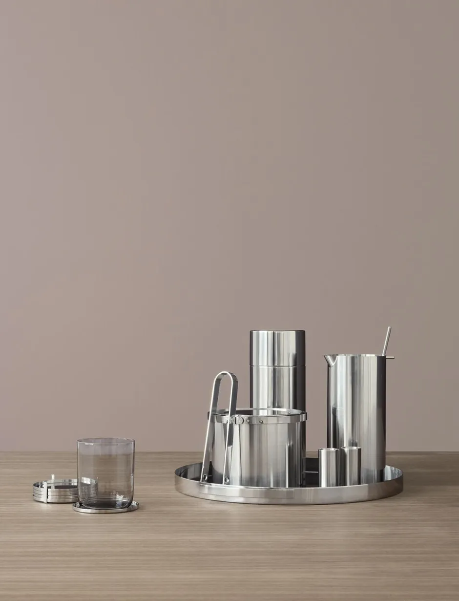 Arne Jacobsen martini mixer med mixer ske 1 l, steel-Stelton Best