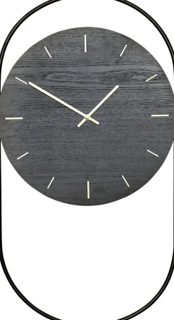 A-Wall Clock - Black with black metal ring-Andersen - Furniture Outlet