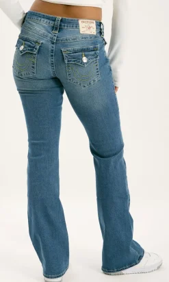 Dame True Religion Jeans>BECCA MID RISE BOOT CUT FLAP