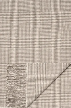 Best Beige Prince Of Wales Merino Wool Scarf Slips & Accessories|Halstørklæder & Tørklæder