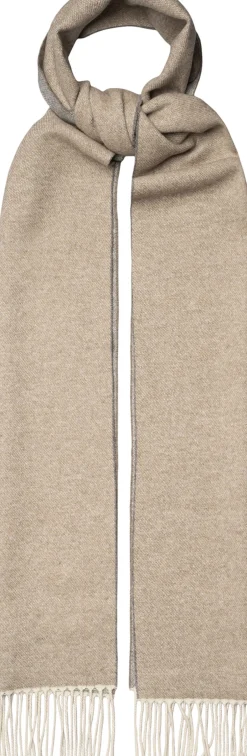Beige Solid Cashmere Scarf Halstørklæder & Tørklæder