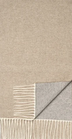 Beige Solid Cashmere Scarf Halstørklæder & Tørklæder