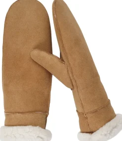 Dame Lovelies Handsker & Vanter>BELUKTA - MITTENS - SHEEP SUEDE WITH CURLY SHEARLING AROUND
