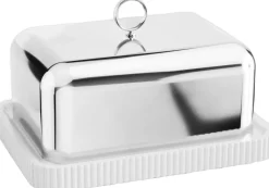 BERNADOTTE BUTTER DISH, PORC & SS Opbevaring