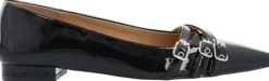Dame Bianco Festsko|Ballerinaer>BIABARI Pointy Flat Buckle Faux Leather