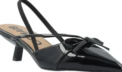 Dame Bianco Festsko|Slingbacks>BIAKRISTIN Kitten Heel Bow Slingback Faux Leather