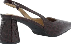 Dame Bianco Højhælede Sko>BIAMARALYN Slingback Croco Patent