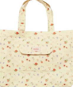 Hot Big Canvas Totebag Roses and Shells Dame Shoppere