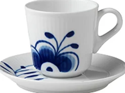 Sale Blå Mega Riflet 9 cl. espressokop Kopper & Krus