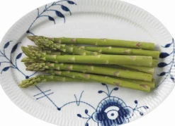 Online Blå Mega Riflet 28 cm. oval tallerken Skåle & Fade