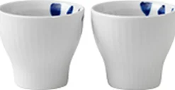 Blå Mega Riflet æggebæger 2 stk.-Royal Copenhagen New