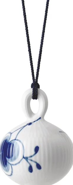 Hot Blå Mega Riflet Julekugle #1 9,5 cm Juletræspynt