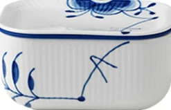 Royal Copenhagen Opbevaring>Blå Mega Riflet smørskål m. låg 42 cl.