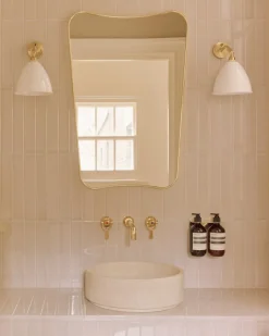 Discount BL7 Wall lamp bone china/brass switch on backplate Væglamper