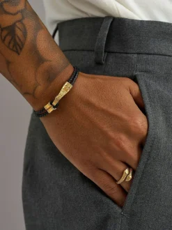 Best Leather Bracelet with Gold Clasp Smykker