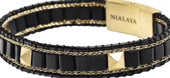 Clearance Onyx Stud Bracelet Smykker