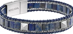 Nialaya Smykker>Lapis Stud Bracelet