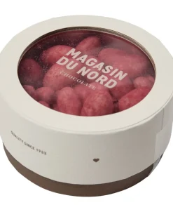 Magasin Chokolade Overtrukne Mandler>Box, Mandeldragé m/ hvid chokolade & hindbær ca. 185 g