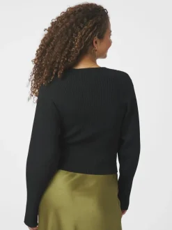 Briano Stitch Knit Cardigan-Neo Noir Hot