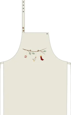 Speedtsberg Juletekstiler>Børneforklæde m/broderi 45x60cm canvas/bomuld