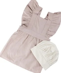 Børn Sebra Legemad & Køkkener>Brneforklde m/kokkehue, dusty pink/classic white