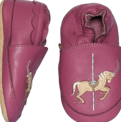 Børn Melton Hjemmesko>Carousel leather slippers