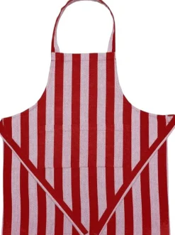 Children Apron 52x64 cm Birk - Stripe dark red-Magasin du Nord Collection