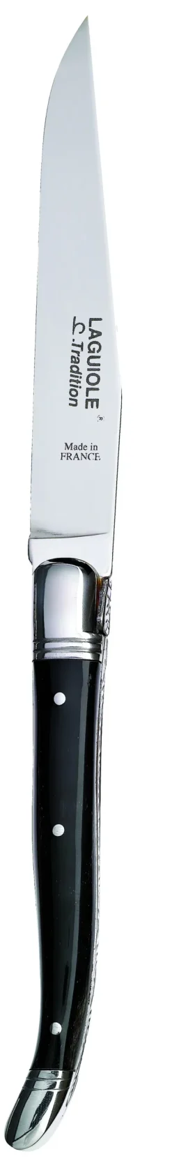 Laguiole Tradition Bestik>CHL Steakkniv Sort Horn Str. /ST-2