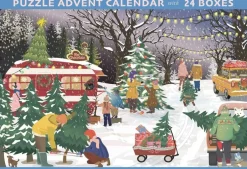 Online Christmas Trees & Snowflakes - puslespilsjulekalender med 10 Børn Spil & Puslespil