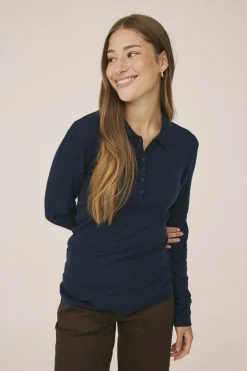 Cilla 12 Langærmede polo strik - 100% Merino uld RWS-Magasin du Nord Collection