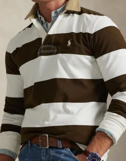 Classic Fit Khaki-Collar Rugby Shirt-Polo Ralph Lauren New