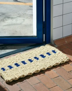 New Coco Door Mat-Dot-White and blue Gulvtæpper