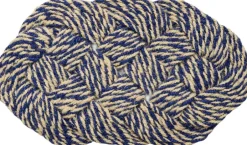 Clearance Coco Door Mat-Swirl-Blue and off-white Gulvtæpper
