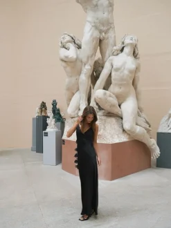 Colly Heavy Sateen Dress-Neo Noir