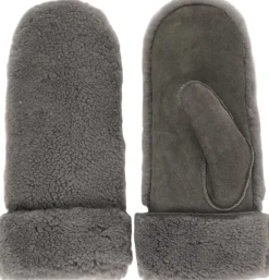 COLON - MITTENS - PALM OF SUEDE AND UPPER OF CURLY SHEARLING Dame Handsker & Vanter