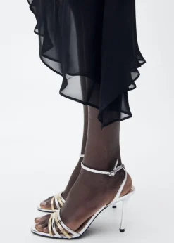 Hot Combined strap heeled sandal Dame Festsko